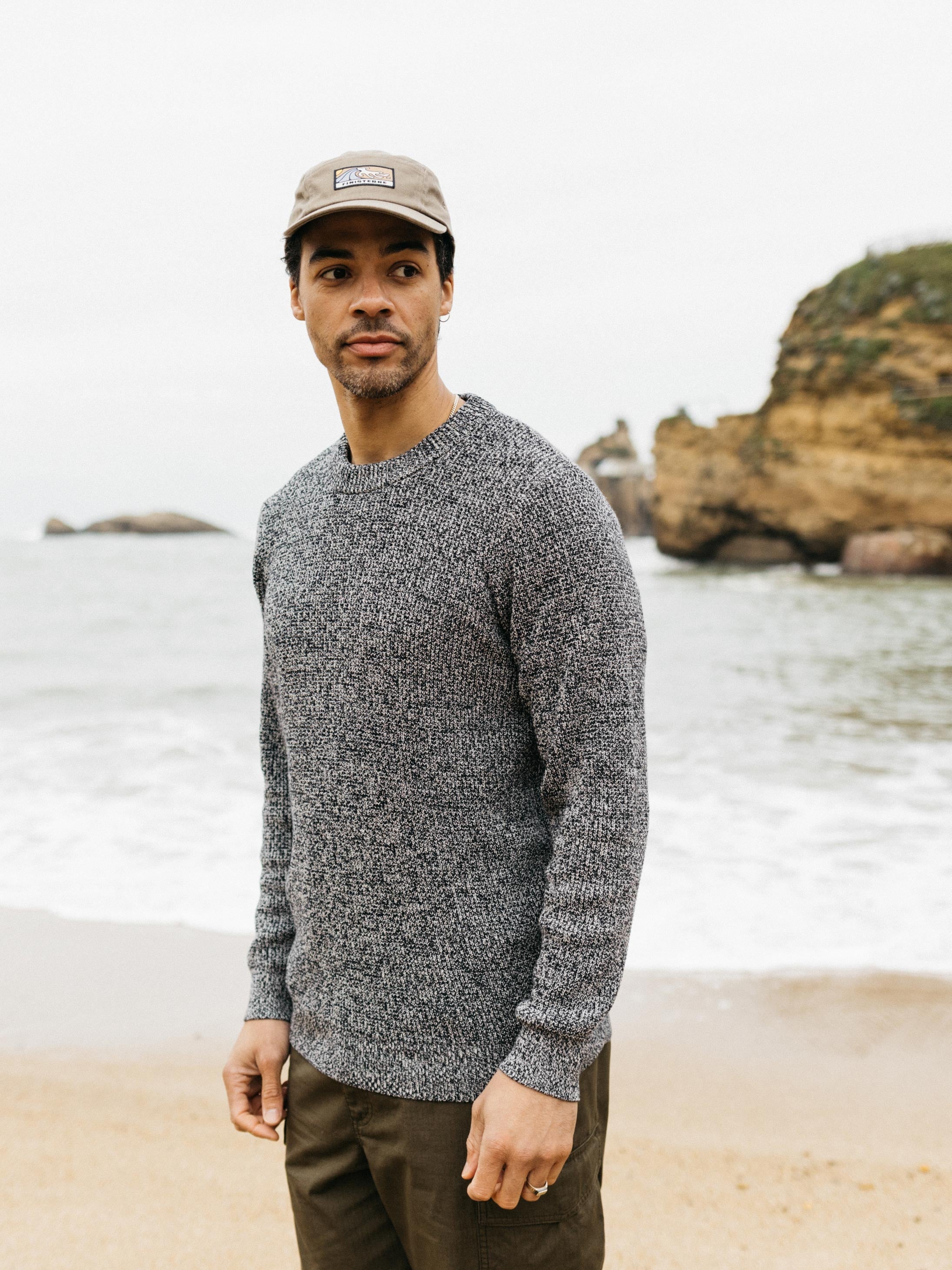 Organic Waffle Knit Navy Jumper - Trippet