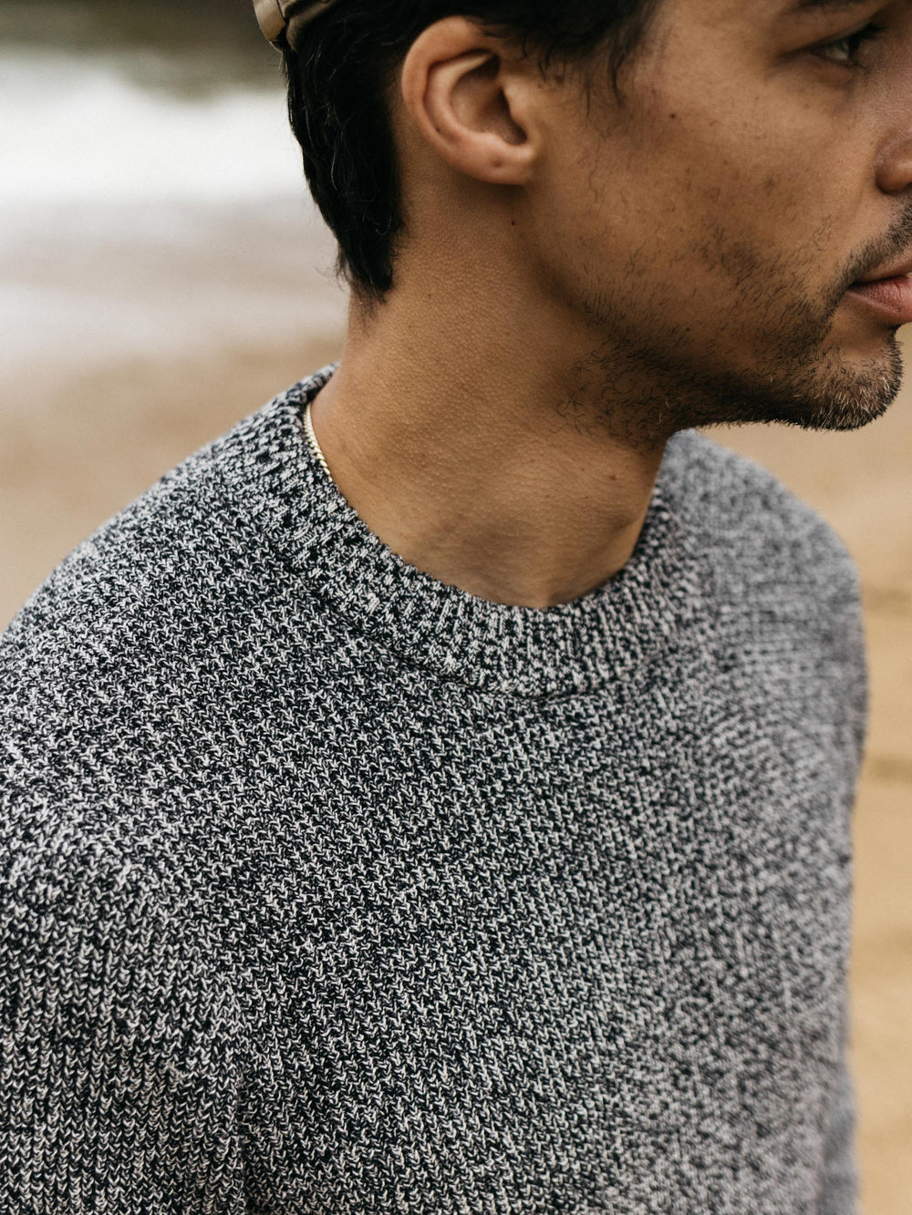 Organic Waffle Knit Navy Jumper - Trippet