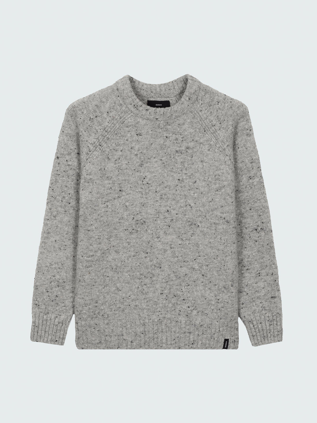 Wool Crew Neck Knit Jumper in Dove Grey - Farne