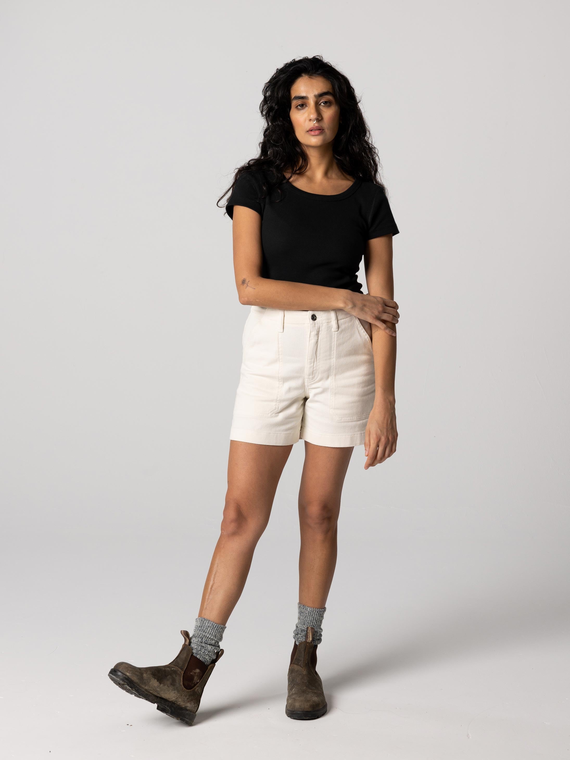 Yarrel Canvas Short in Ecru