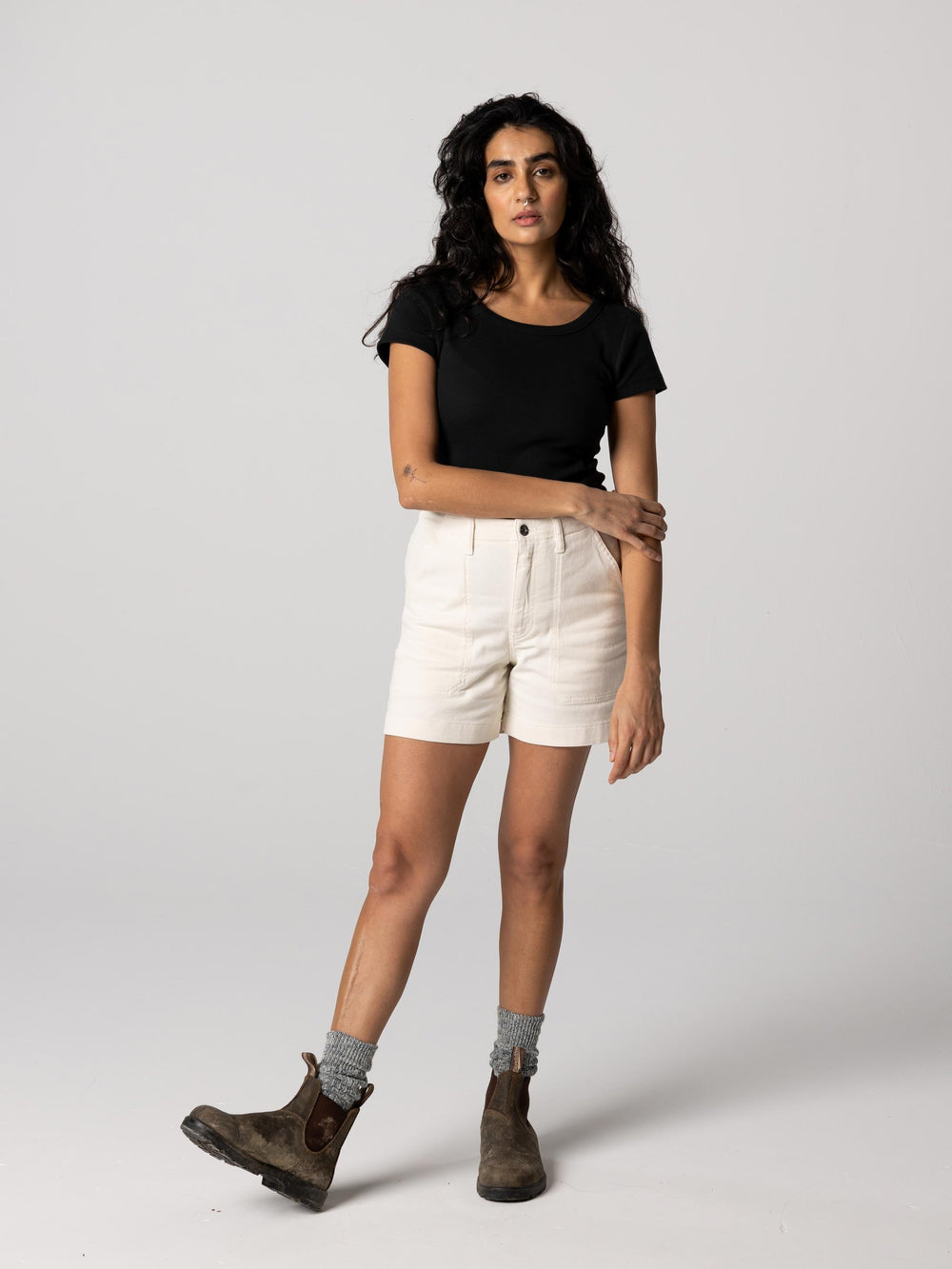 Yarrel Canvas Short in Ecru