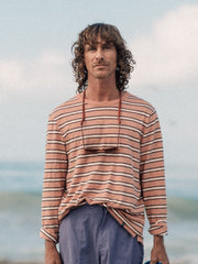 Organic Cotton T-Shirt in Clay Stripe - Channel