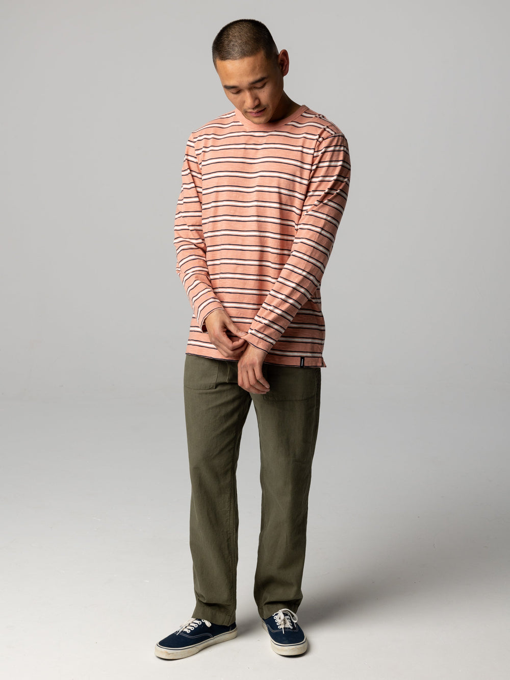 Organic Cotton T-Shirt in Clay Stripe - Channel