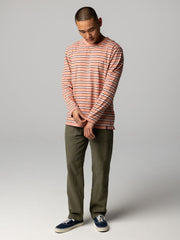 Organic Cotton T-Shirt in Clay Stripe - Channel
