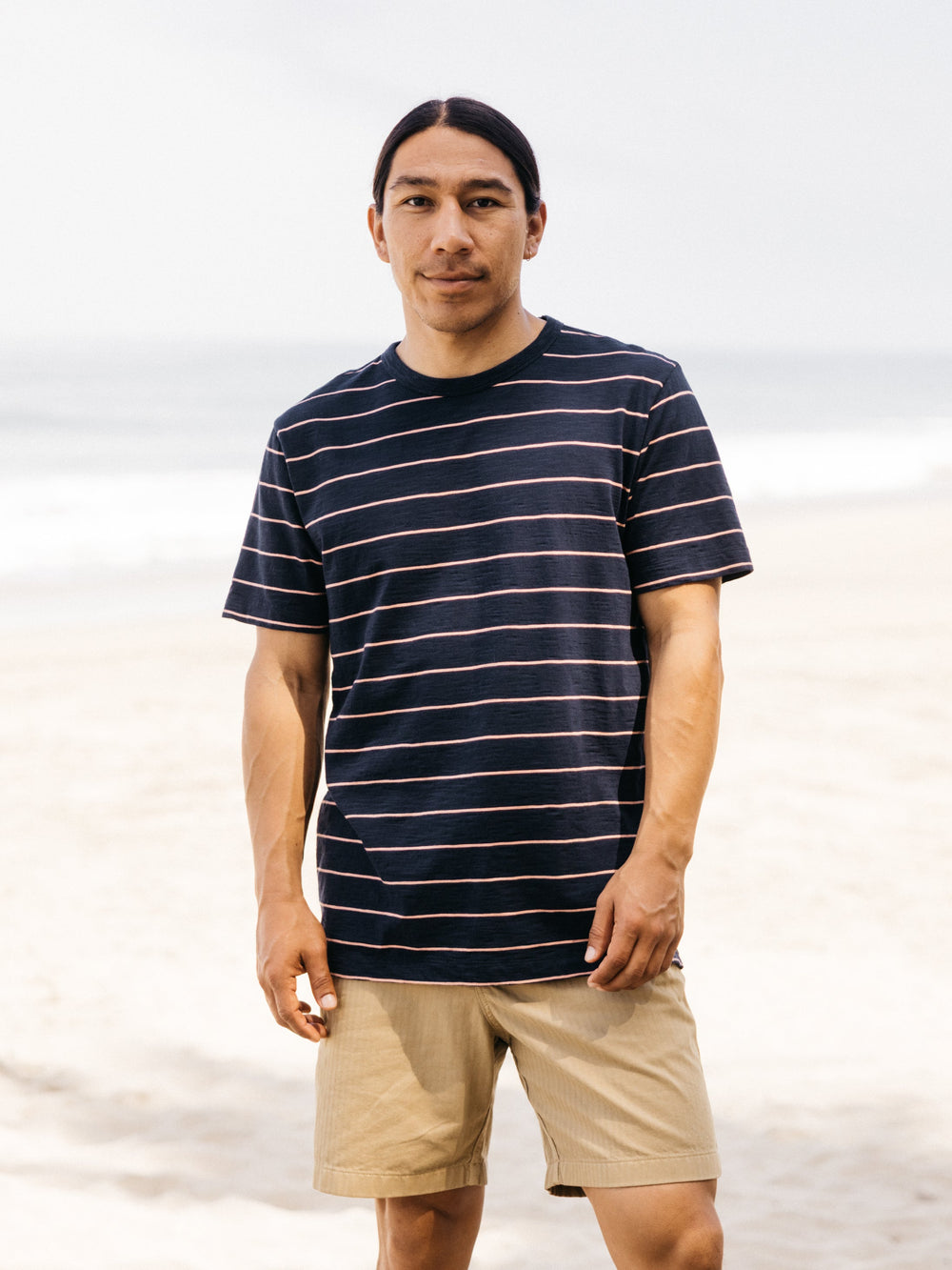 Organic Cotton T-Shirt in Navy Stripe - Channel