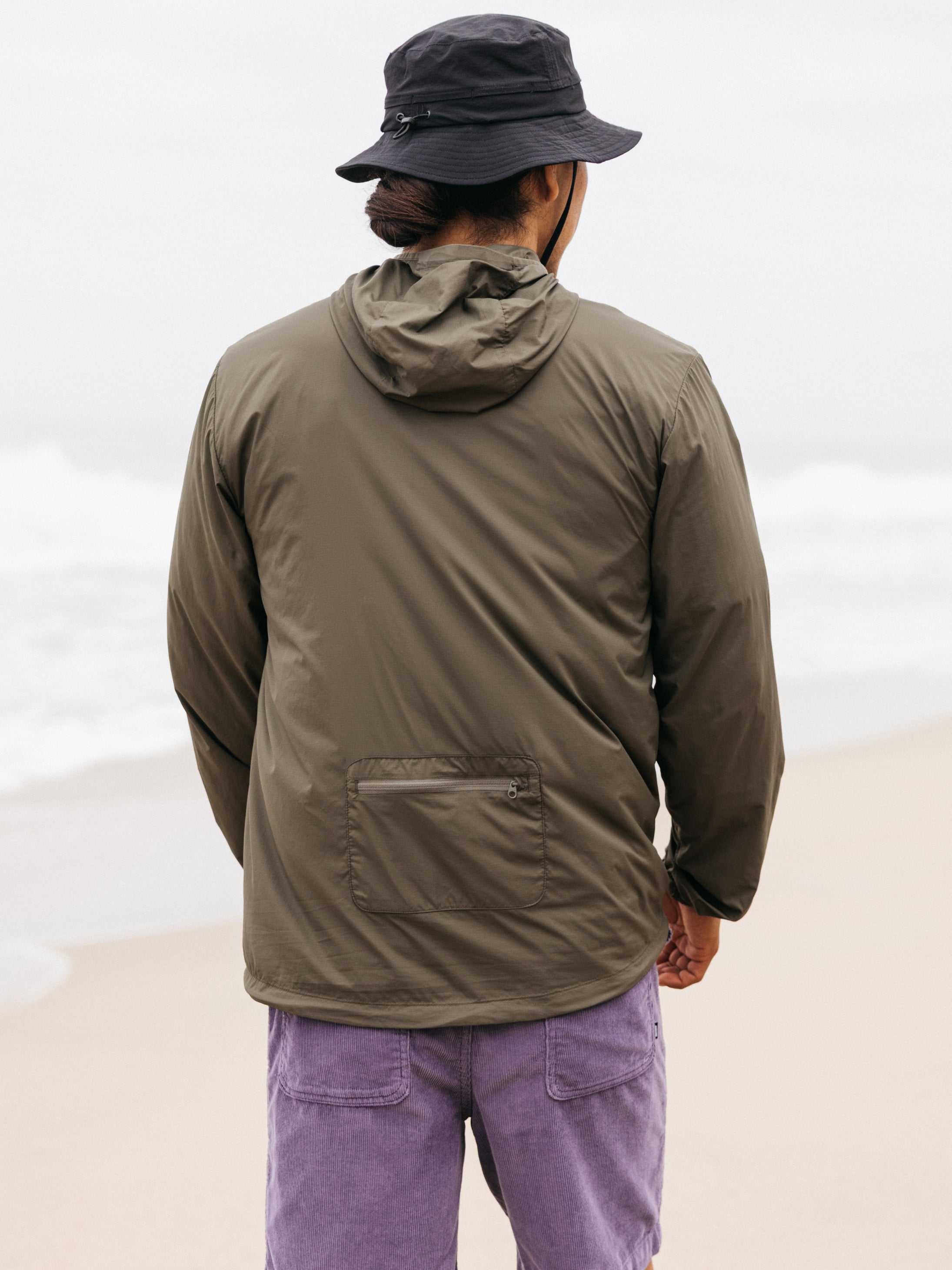 Recycled Windcheater Jacket in Olive - Forecast