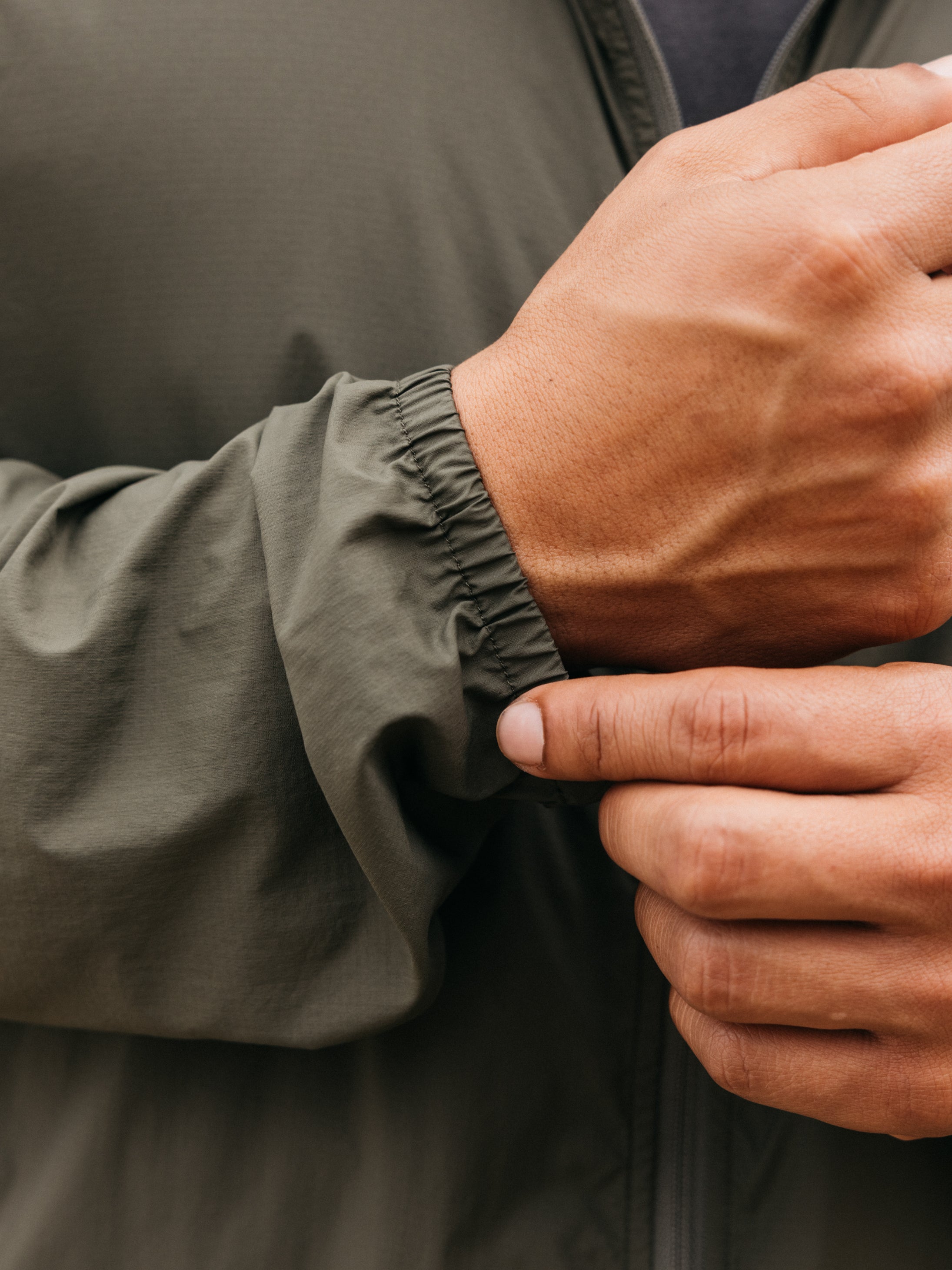 Recycled Windcheater Jacket in Olive - Forecast