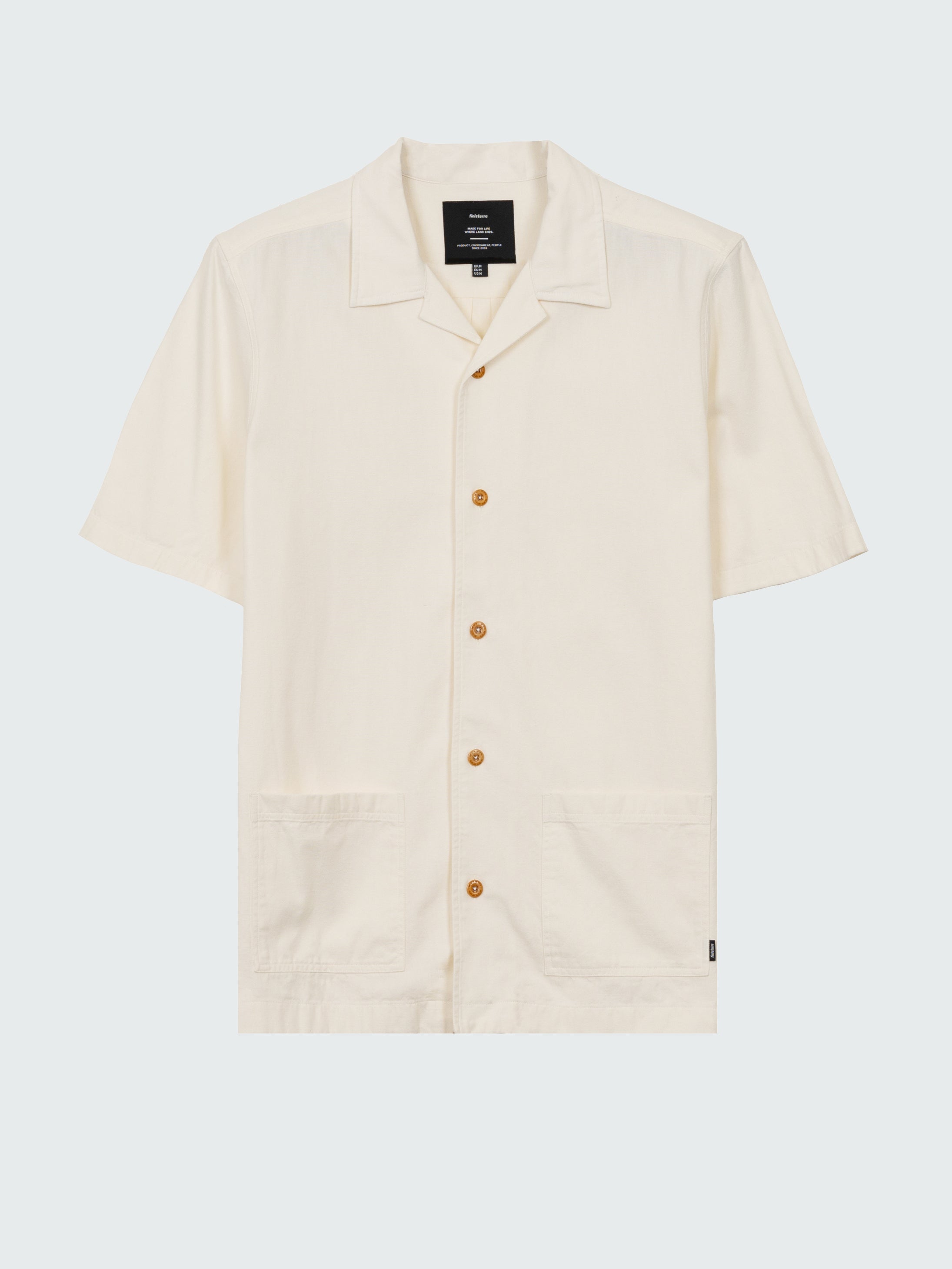 Cotton Short Sleeve Shirt in Ecru - Hendra