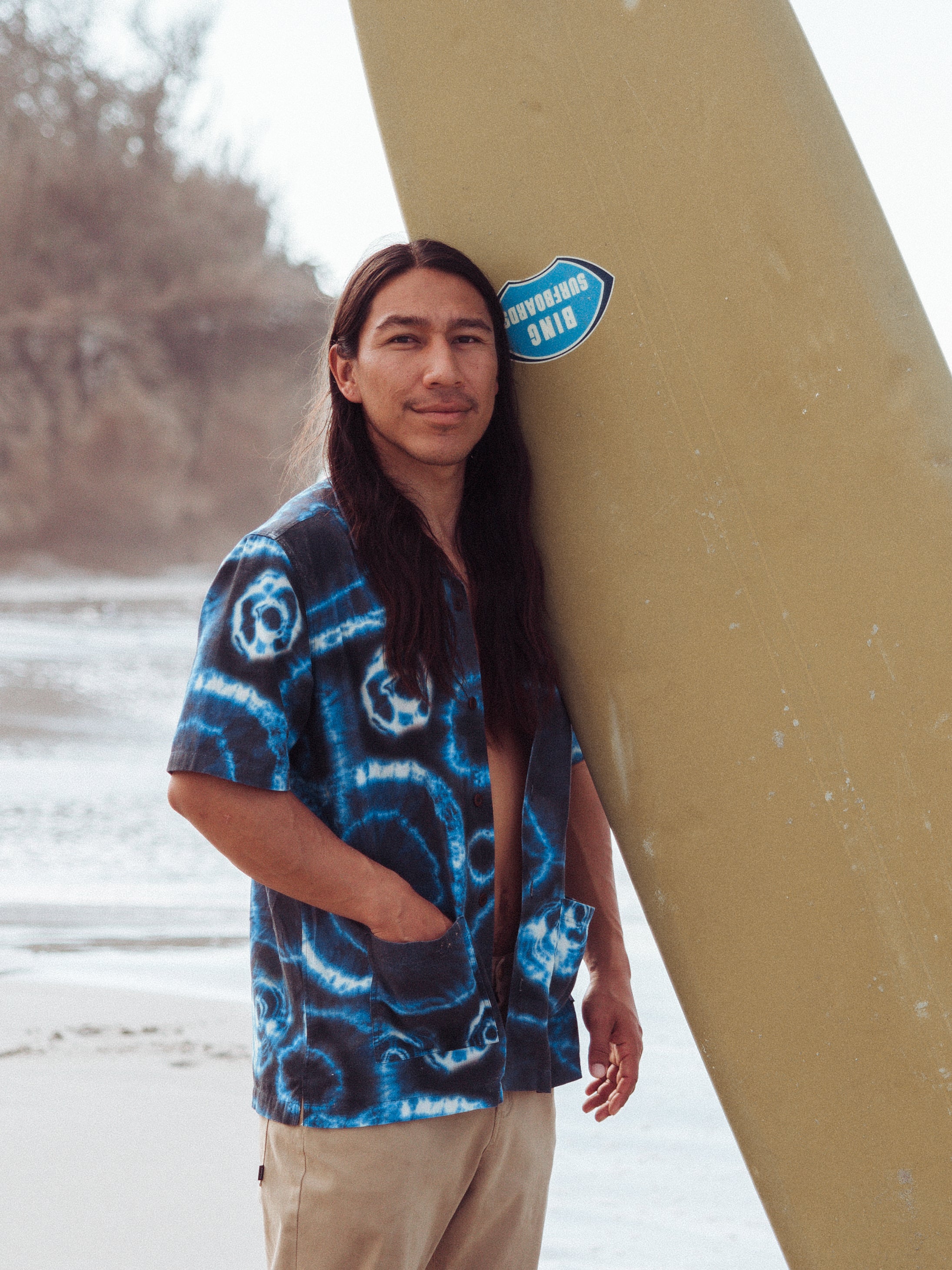 Linen Shirt in Shibori Print - Hendra