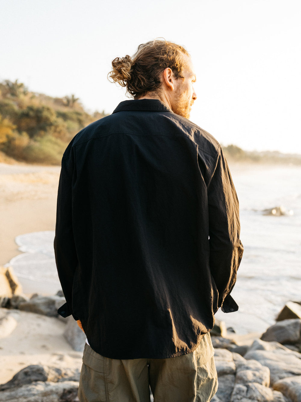 Recycled Long Sleeve Shirt in Black - Wander