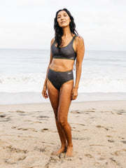 Recycled Bikini Pant in Brown Print - Ailla