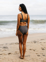 Recycled Bikini Pant in Brown Print - Ailla
