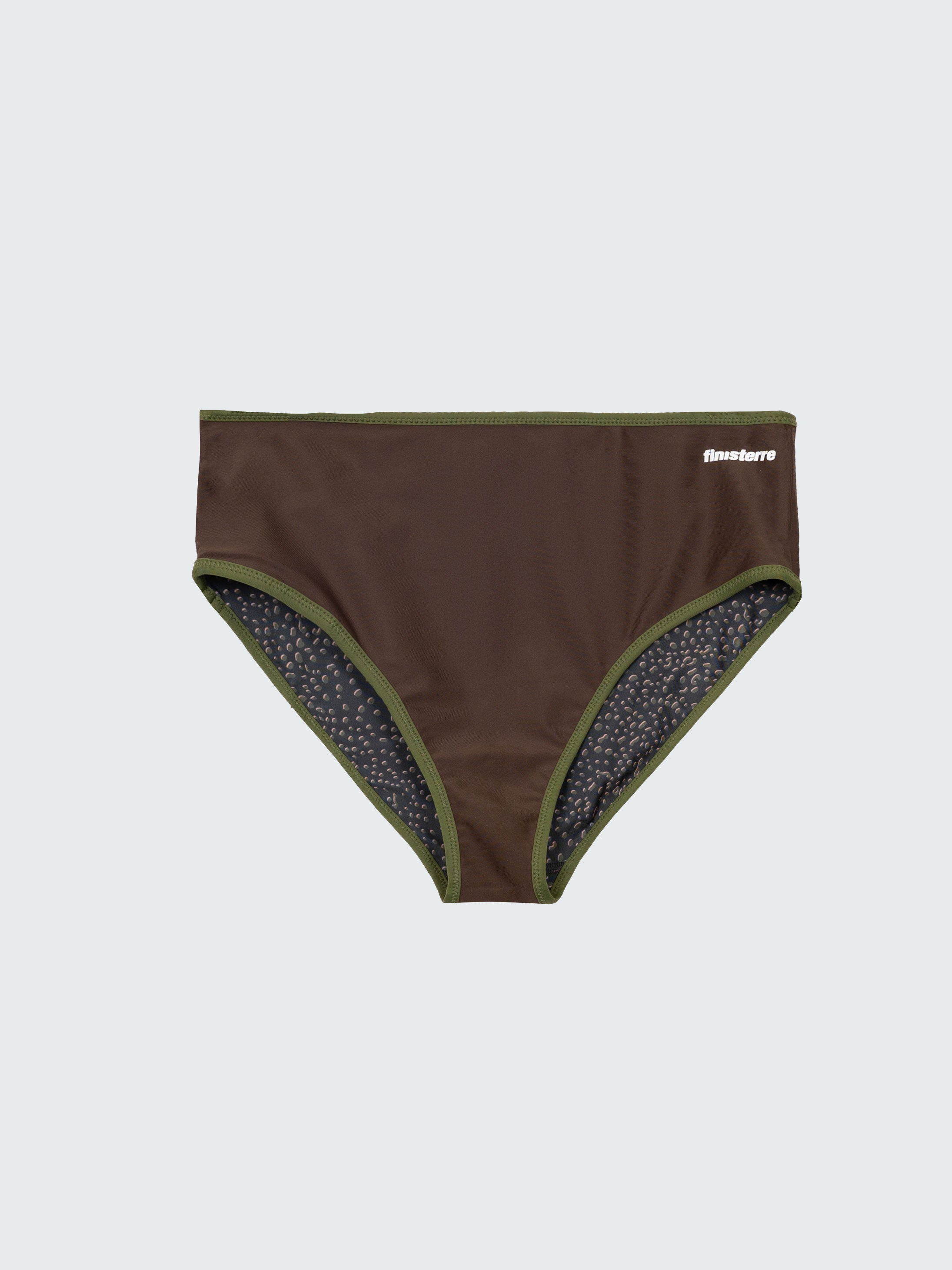 Recycled Bikini Pant in Brown Print - Ailla