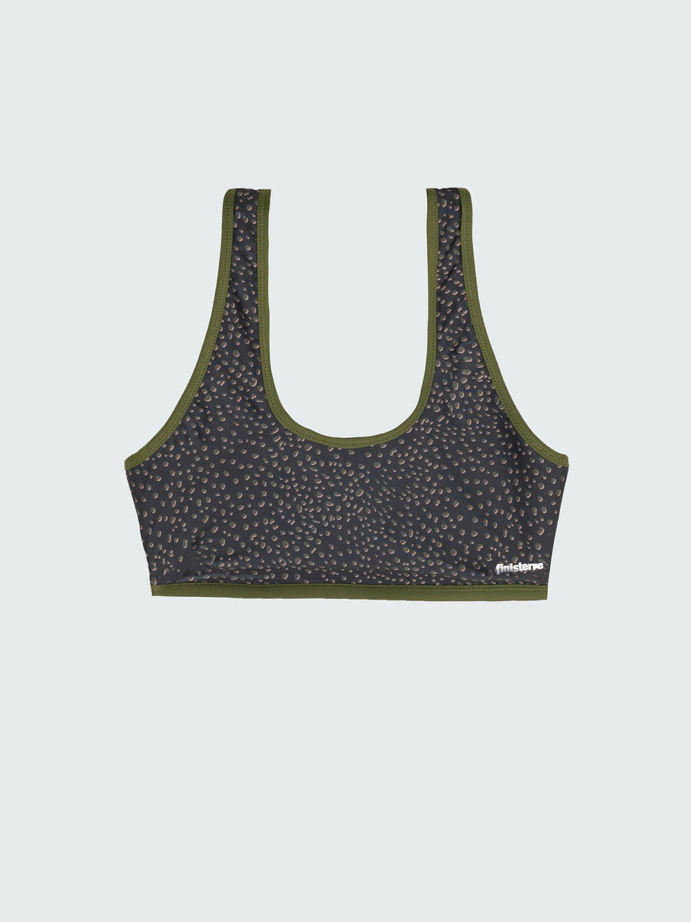 Recycled Scoop Bikini Top in Brown Print - Ailla