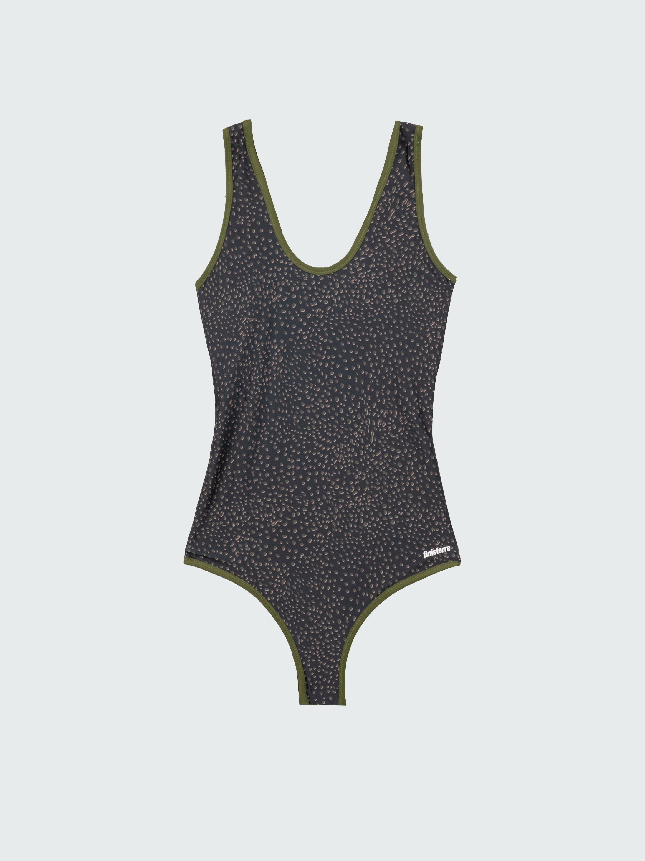Recycled Scoop Swimsuit Top in Brown Print -Ailla