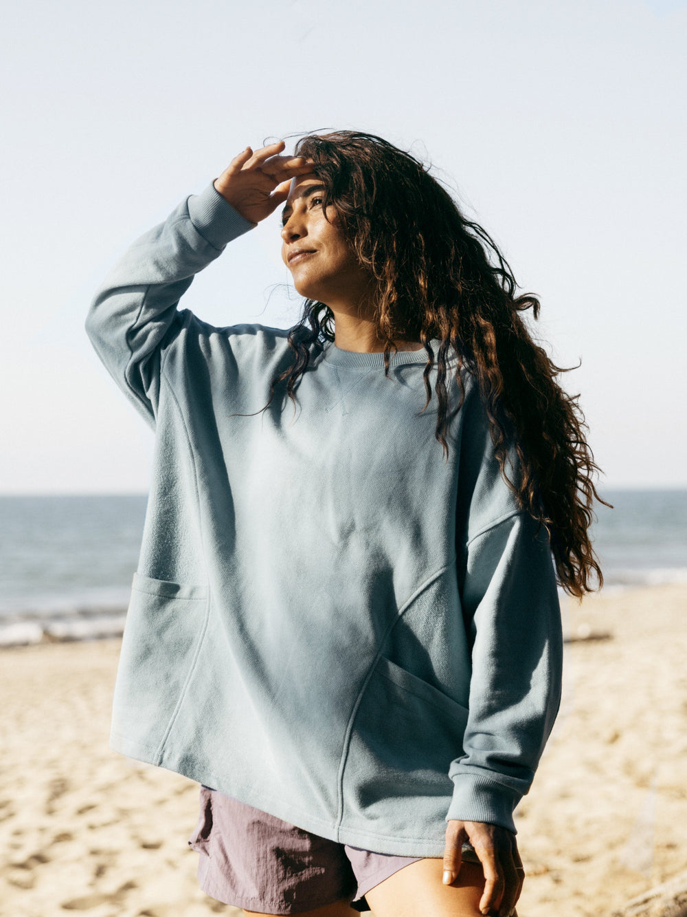 Vintage Inspired Blue Stone Sweatshirt - Awen