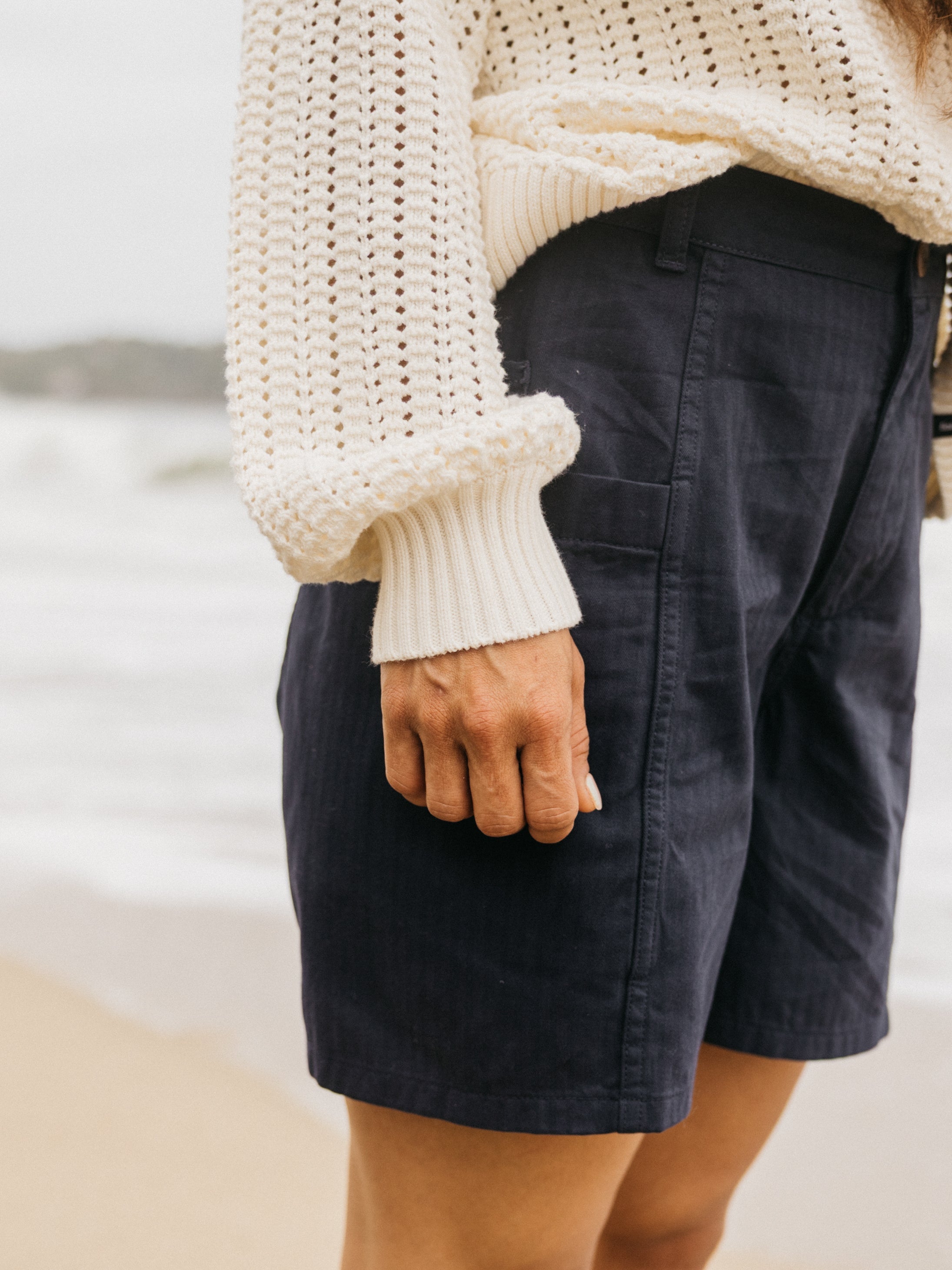 Organic Cotton Stitch Jumper in Ecru - Bracken