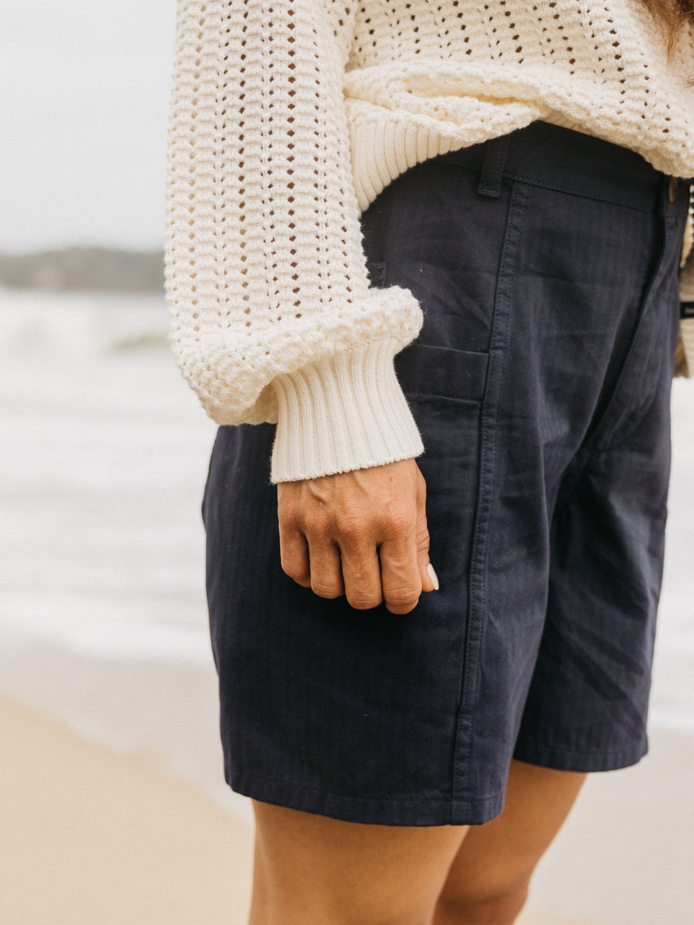 Organic Cotton Stitch Jumper in Ecru - Bracken
