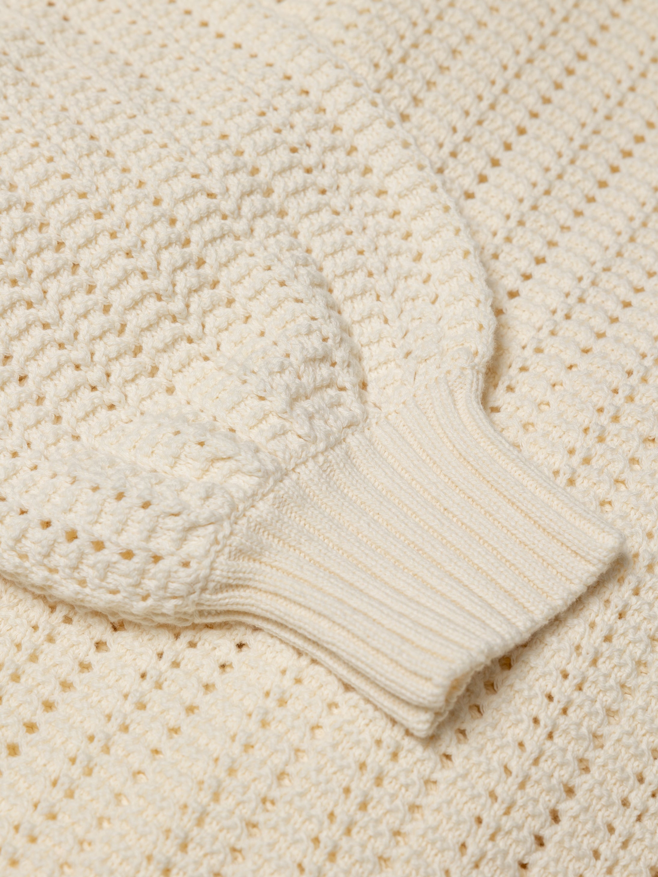 Organic Cotton Stitch Jumper in Ecru - Bracken