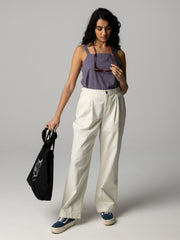 Organic Cotton Workwear Trouser in Ecru - Croft