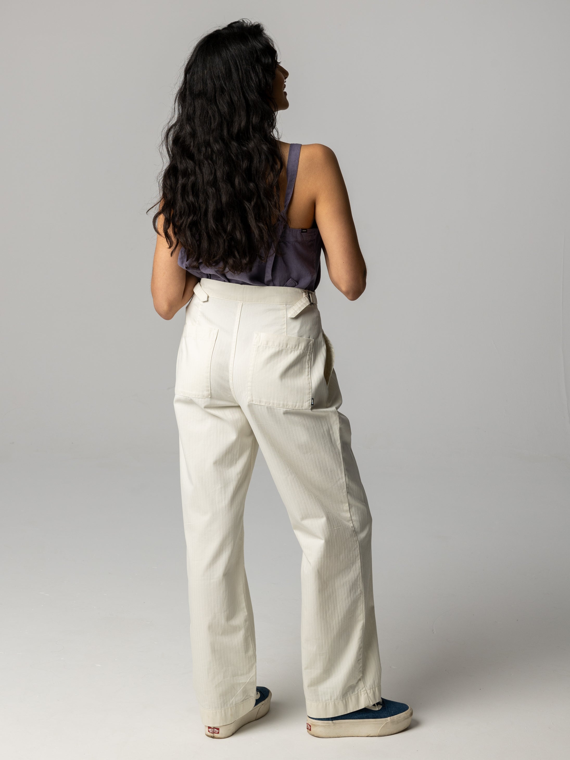 Organic Cotton Workwear Trouser in Ecru - Croft