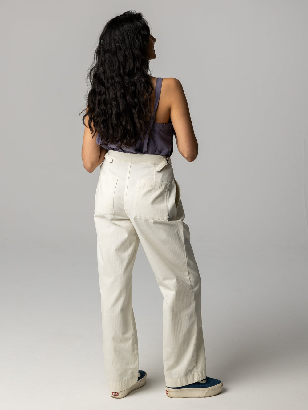 Organic Cotton Workwear Trouser in Ecru - Croft