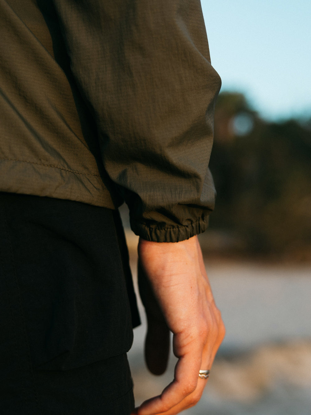 Recycled Windcheater Jacket in Olive - Forecast