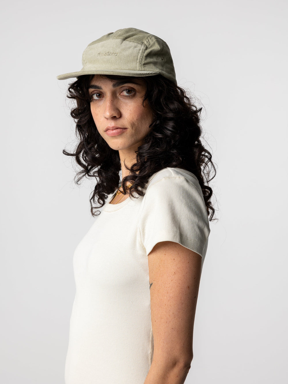 Organic Cotton Jetty Cord Cap in Shadow Green