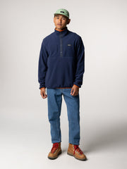 Recycled 1/4 Fleece in Deep Blue - Axiom