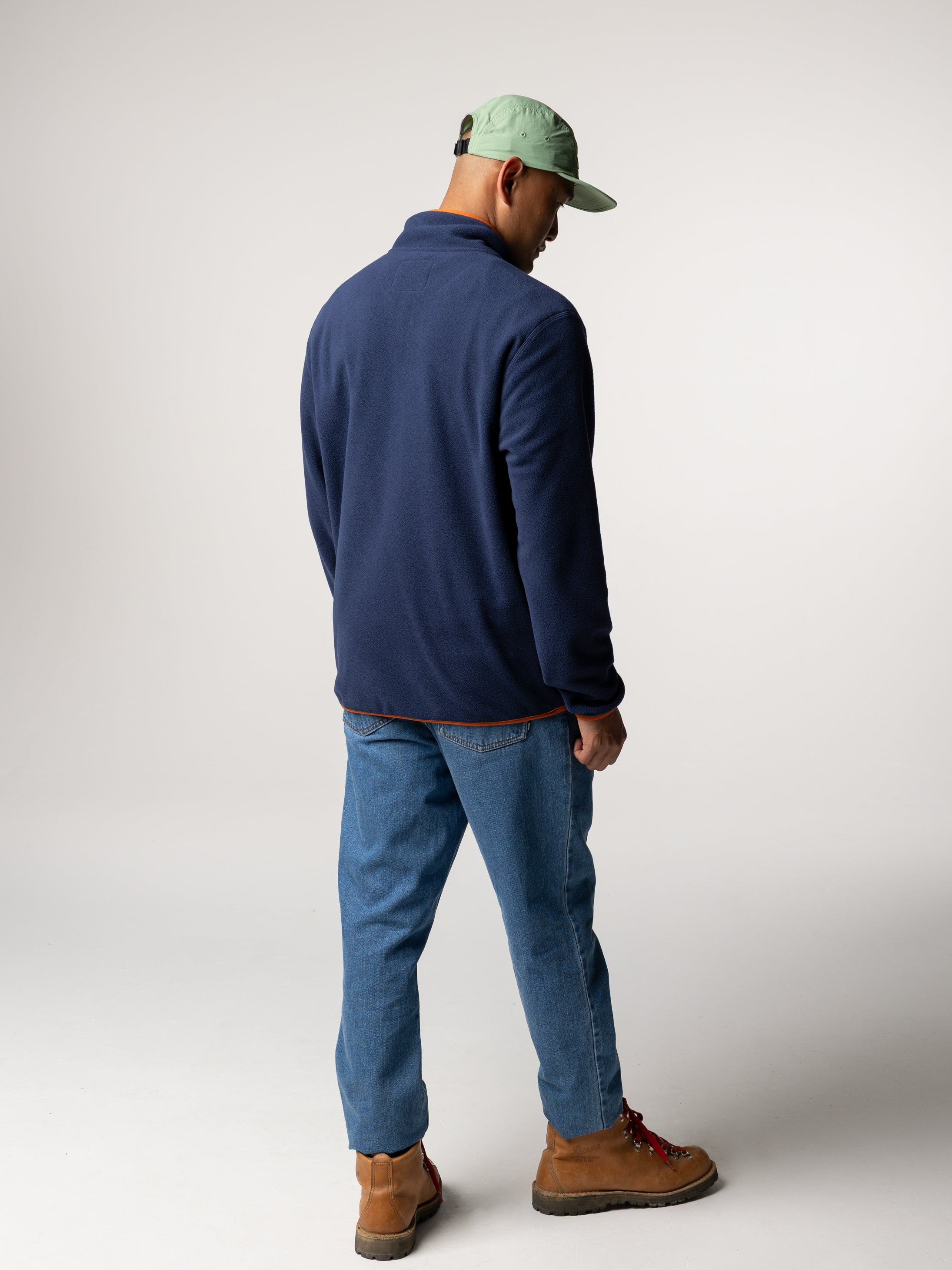 Recycled 1/4 Fleece in Deep Blue - Axiom