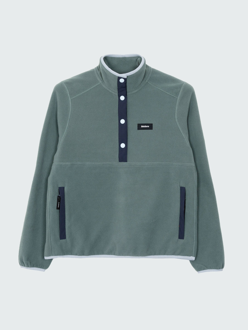 1/4 Snap Fleece in Oatmeal/Deep Blue - Axiom