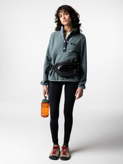 1/4 Snap Fleece in Oatmeal/Deep Blue - Axiom