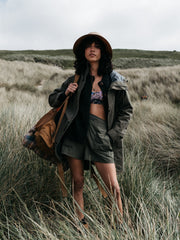 Organic Cotton Waterproof Jacket in Olive - Litus