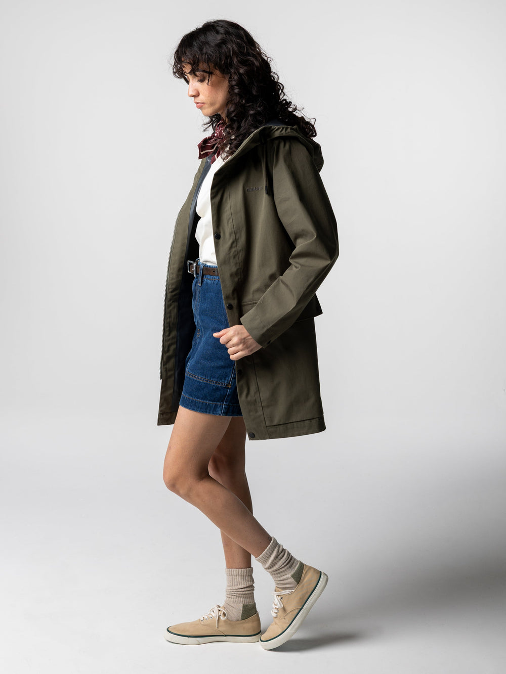 Organic Cotton Waterproof Jacket in Olive - Litus