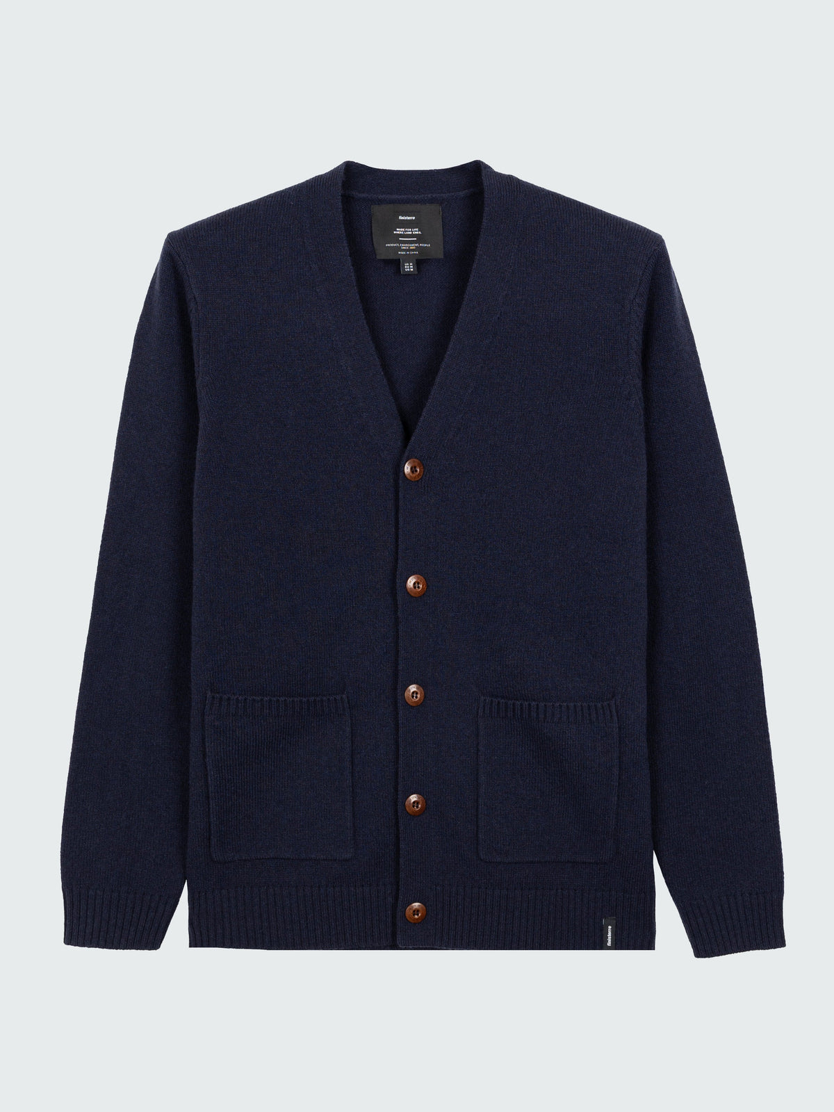 Wool Cardigan in Navy - Columba
