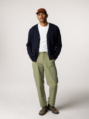 Wool Cardigan in Navy - Columba