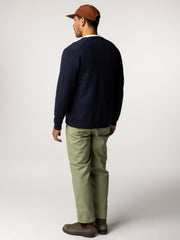 Wool Cardigan in Navy - Columba