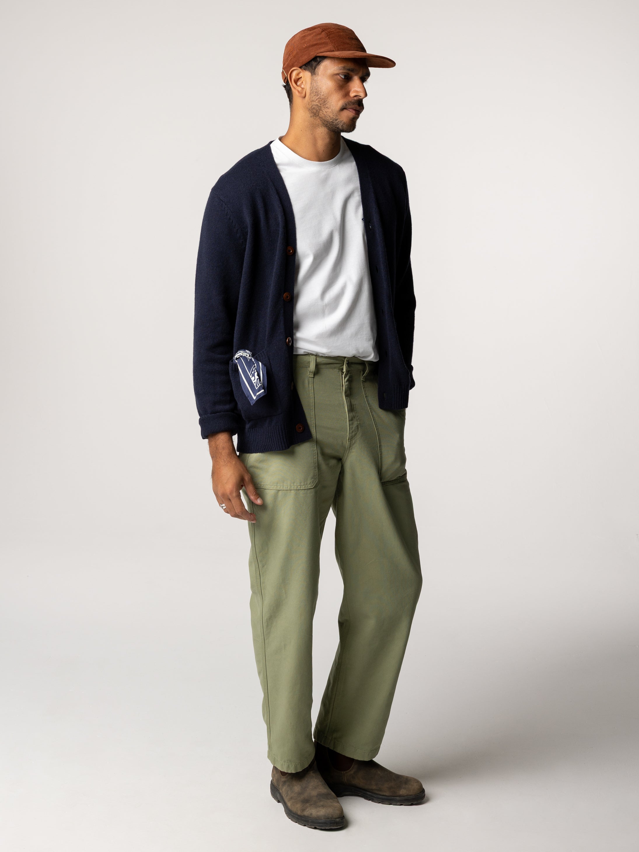 Wool Cardigan in Navy - Columba