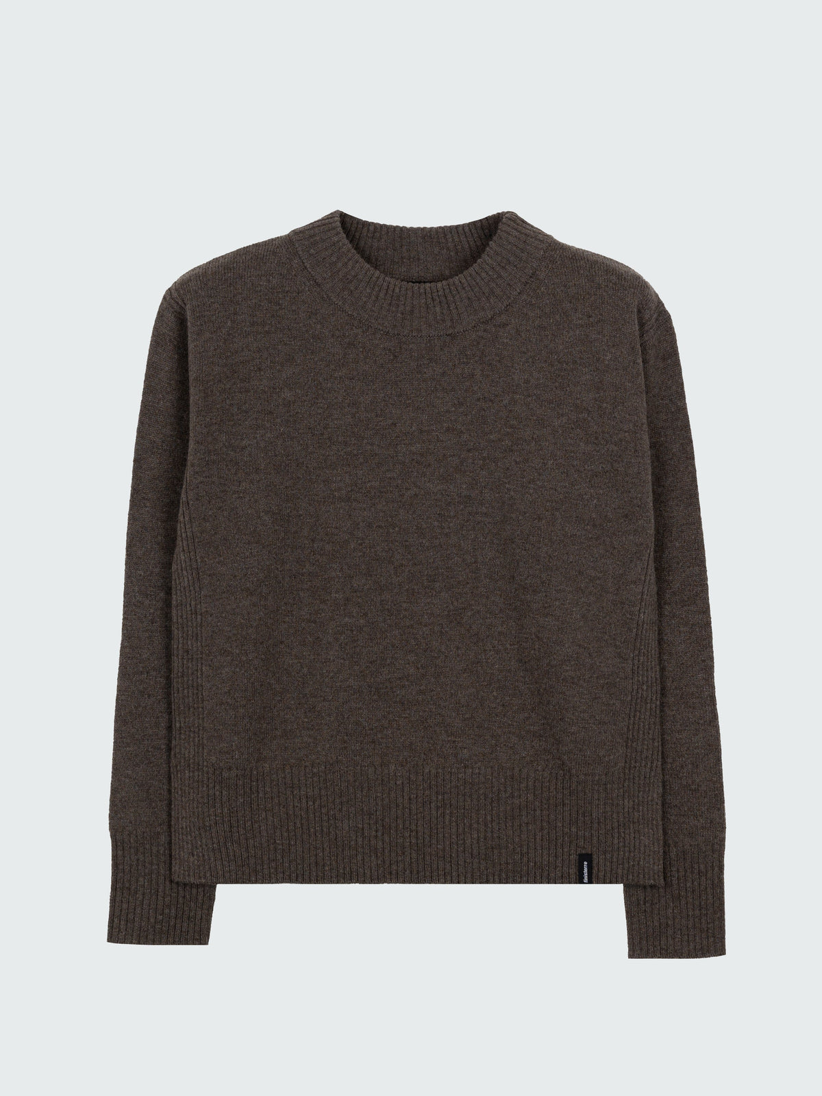 Wool Ribbed Knit Jumper in Brown - Cavan