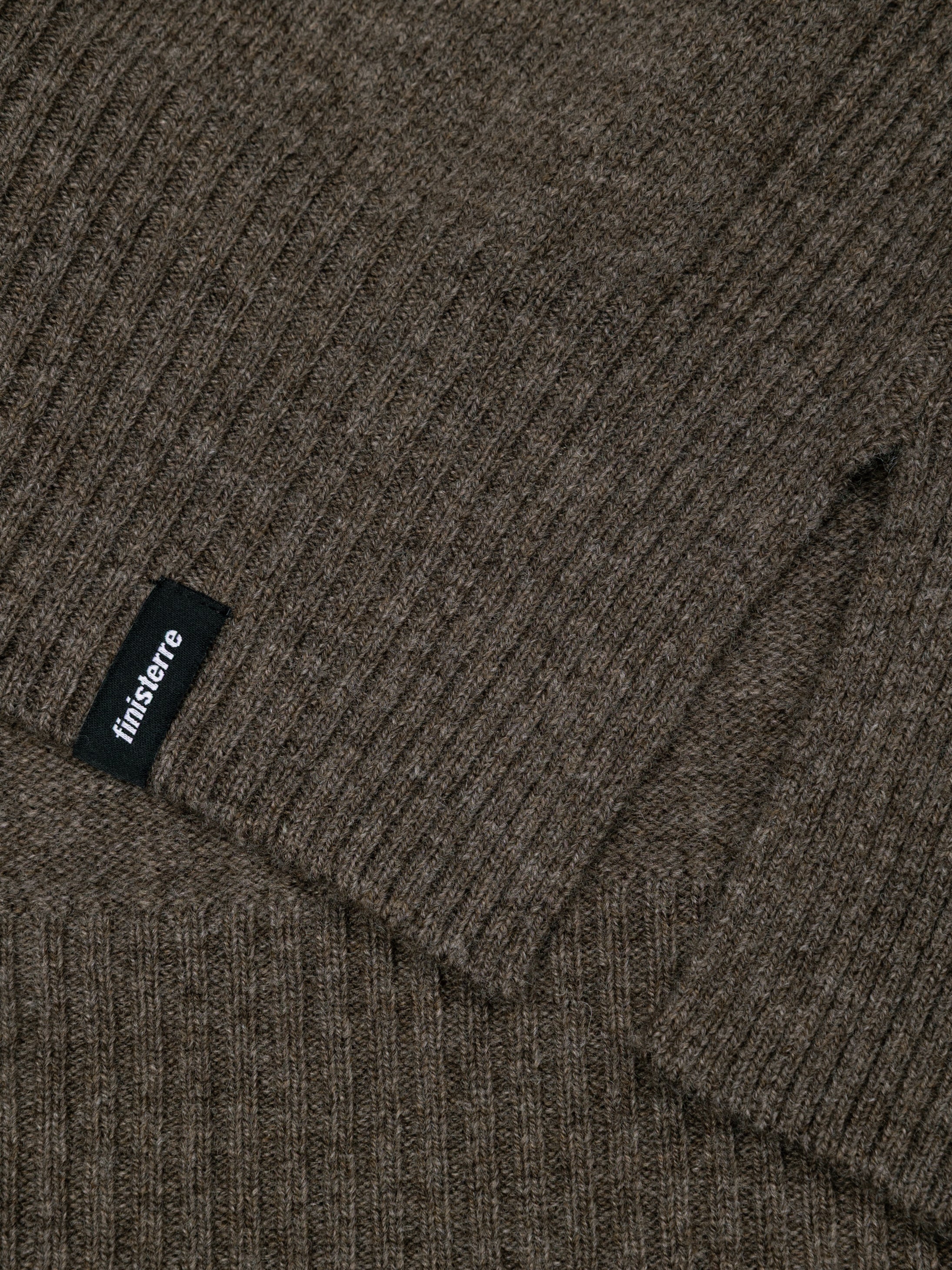 Wool Ribbed Knit Jumper in Brown - Cavan