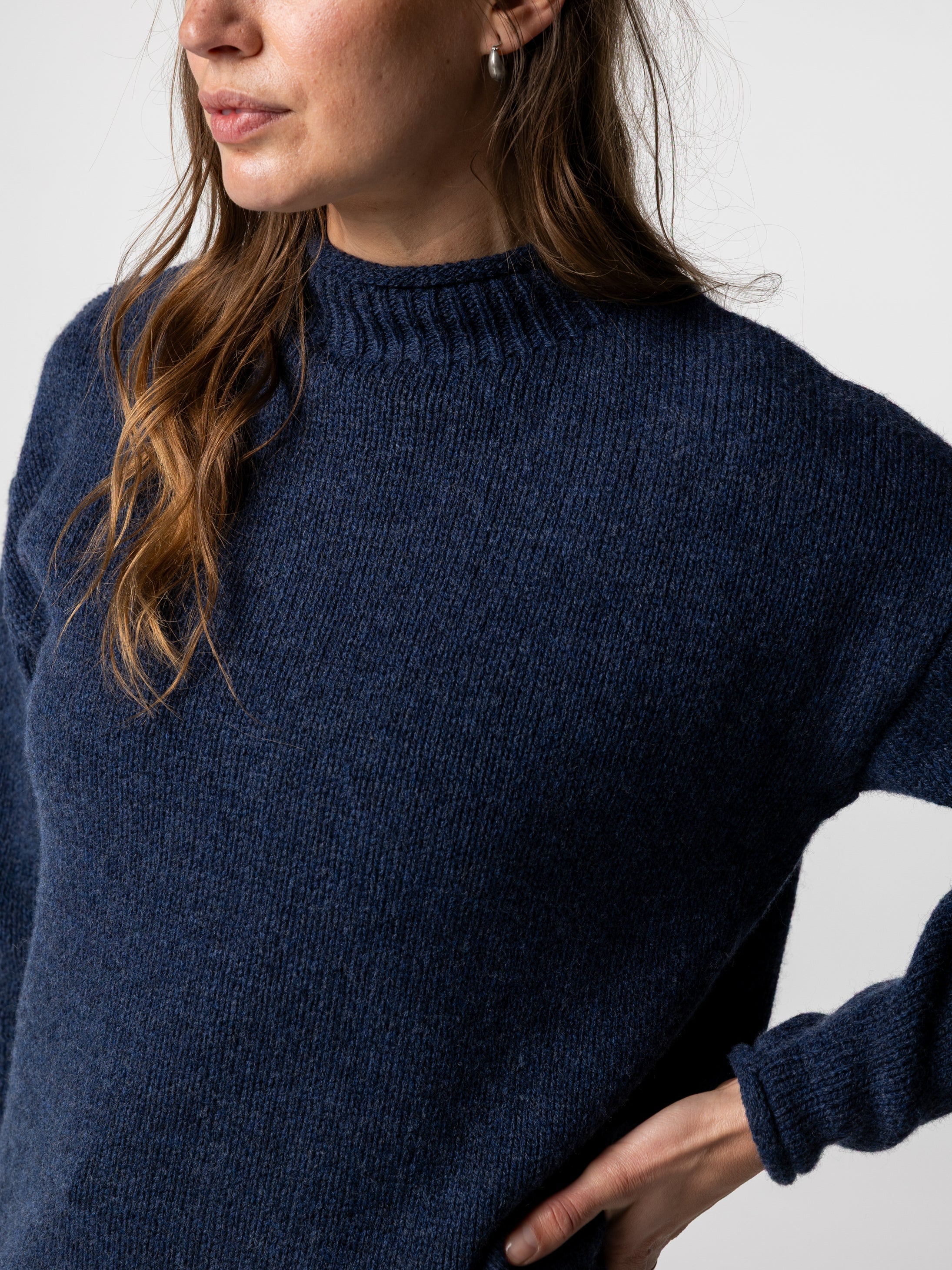 Wool Blend Jumper in Deep Blue - Taran