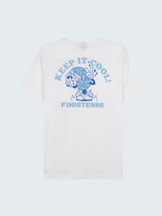 Organic Cotton T-Shirt in White - Heat Wavy