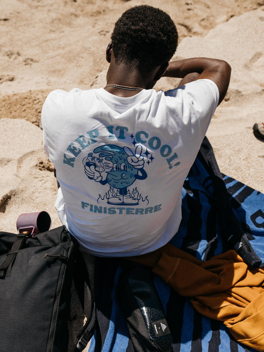 Organic Cotton T-Shirt in White - Heat Wavy