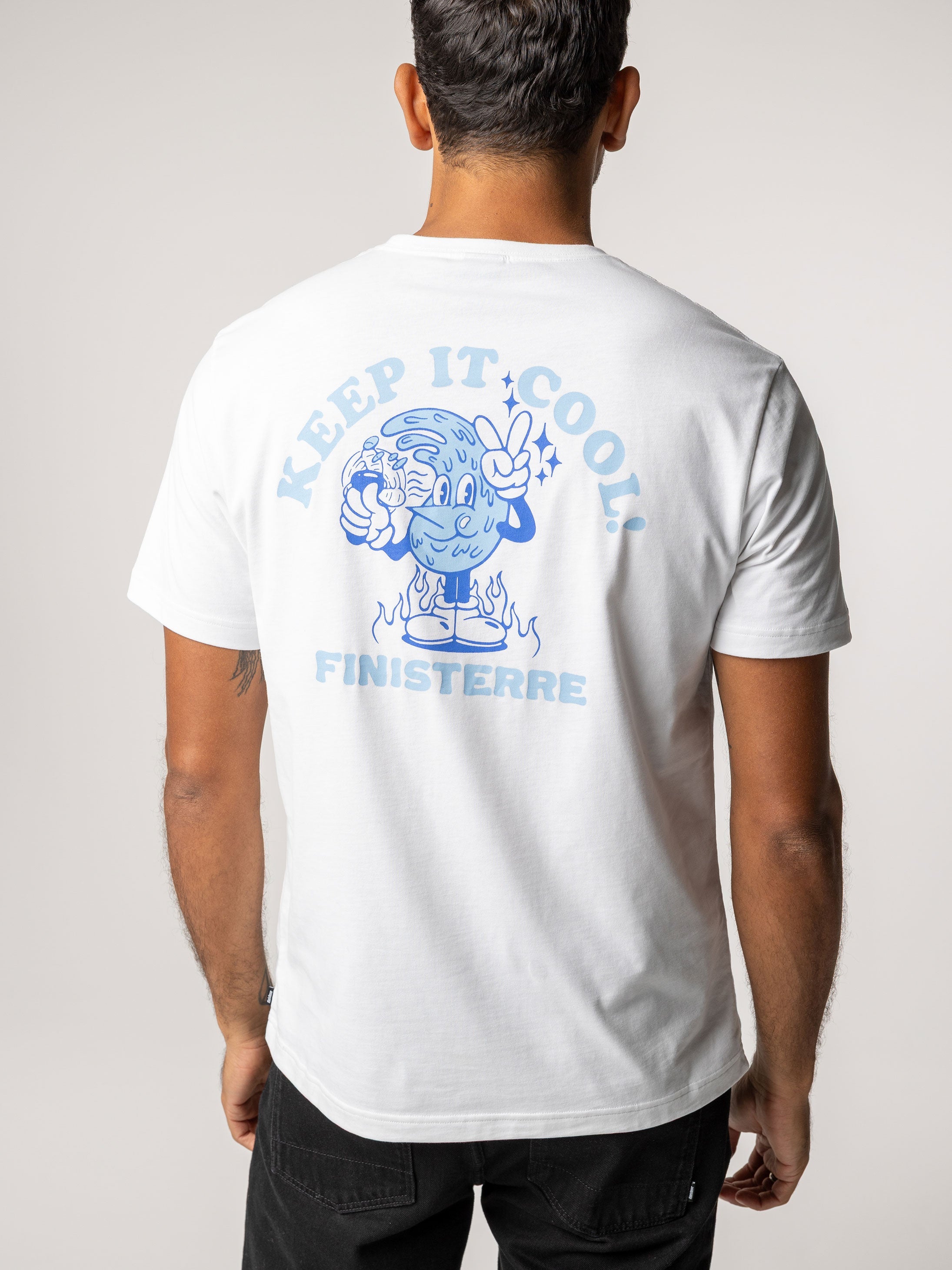 Organic Cotton T-Shirt in White - Heat Wavy