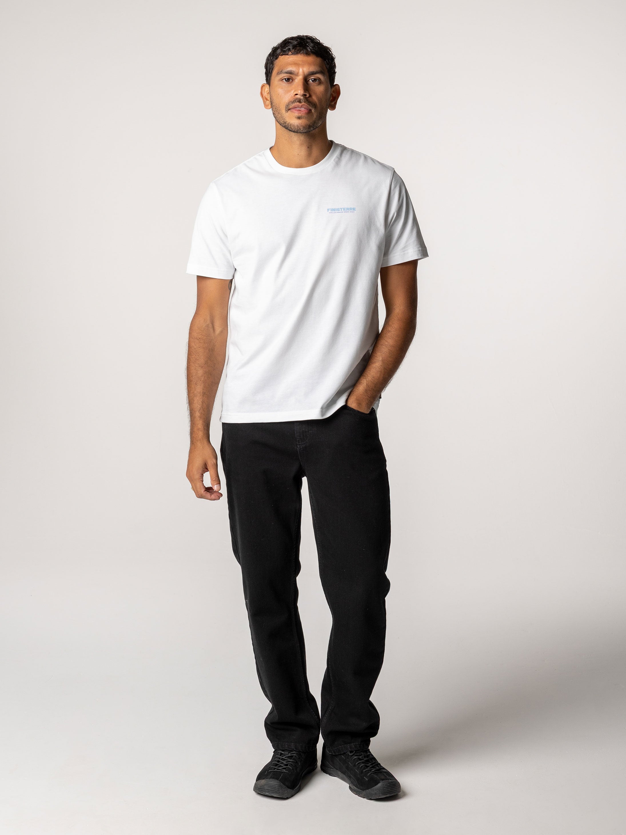 Organic Cotton T-Shirt in White - Heat Wavy