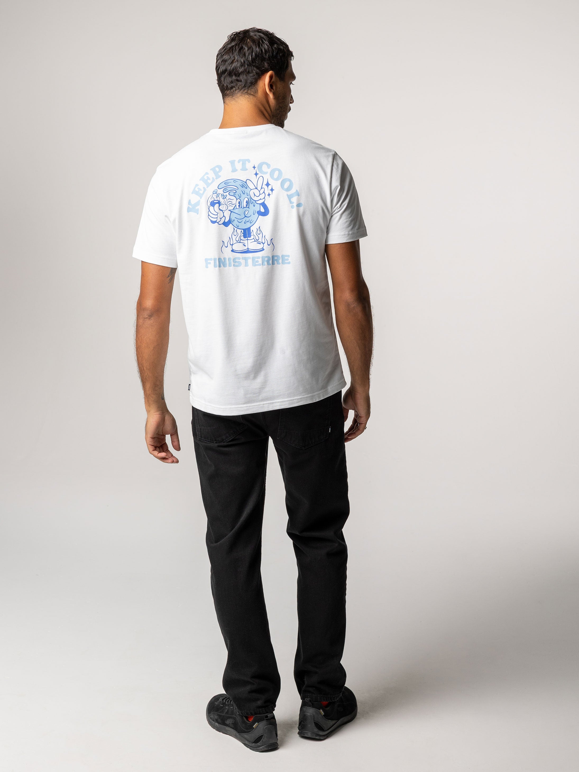 Organic Cotton T-Shirt in White - Heat Wavy