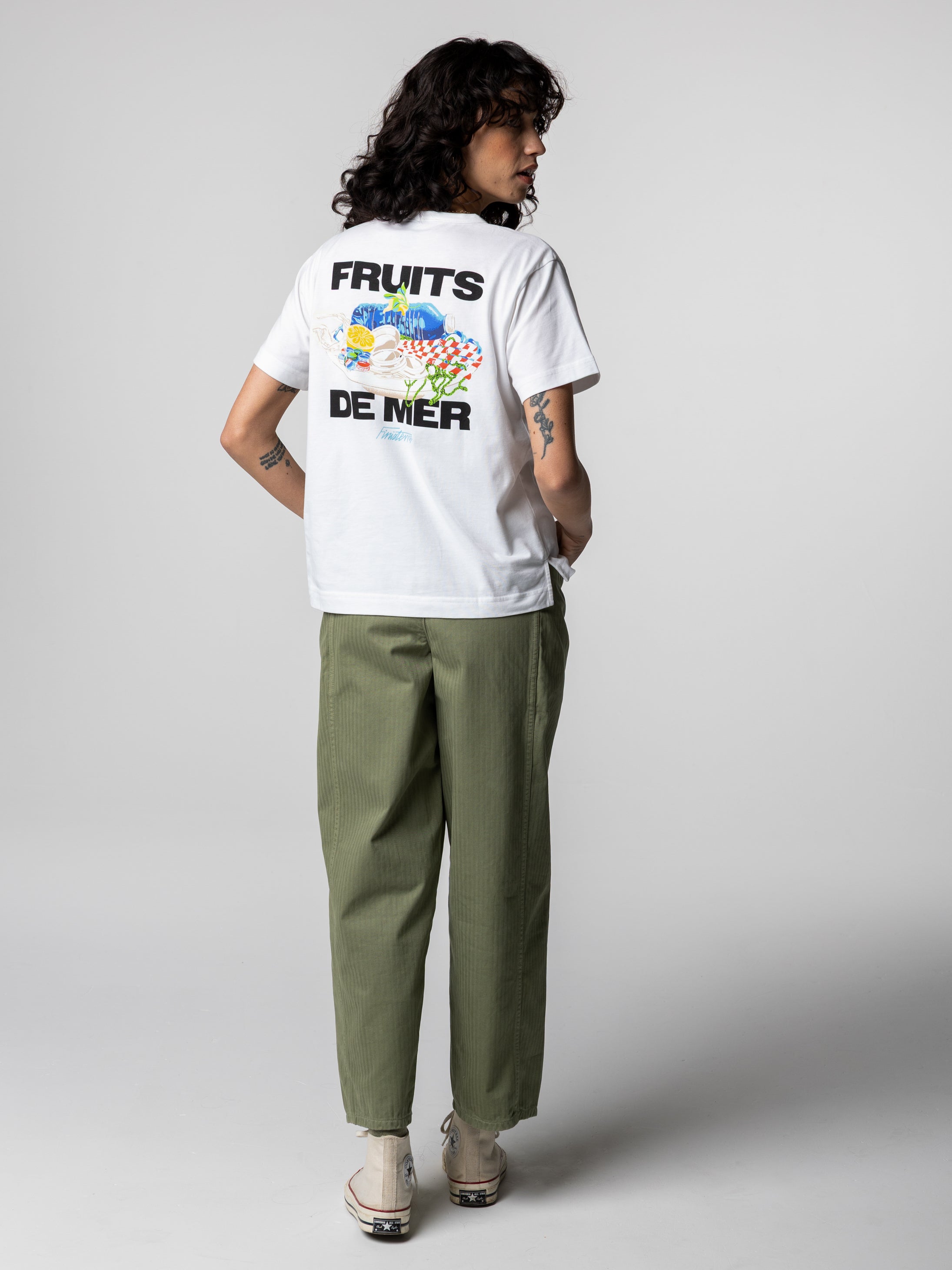 Organic Cotton T-Shirt in White - Fruits De Mer