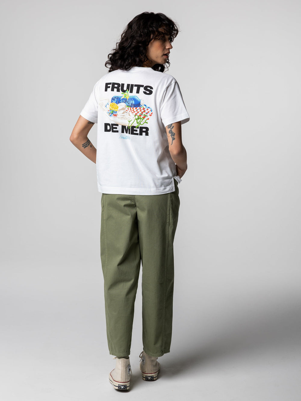 Organic Cotton T-Shirt in White - Fruits De Mer