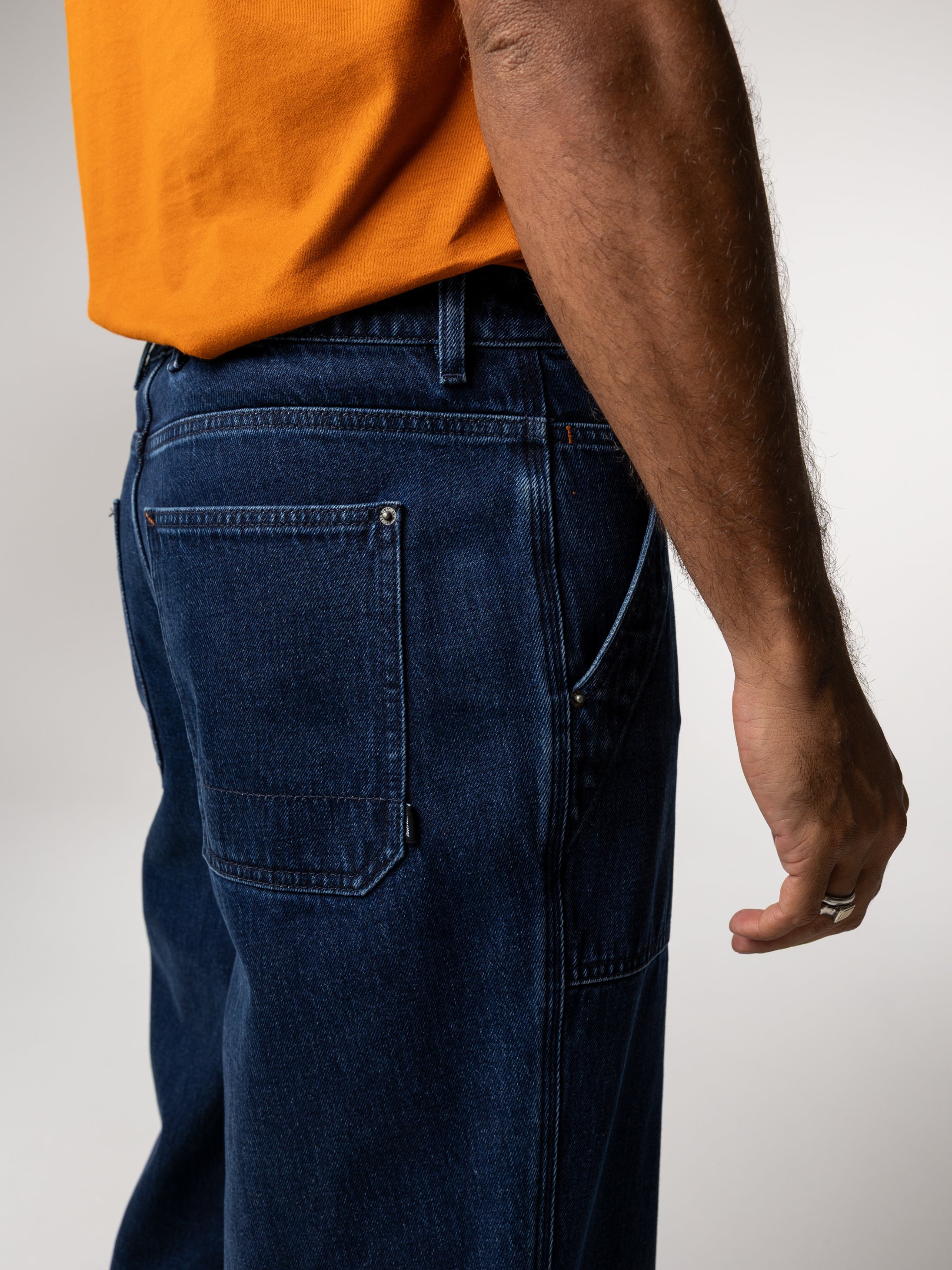 Denim Basset Utility Trouser in Dark Indigo