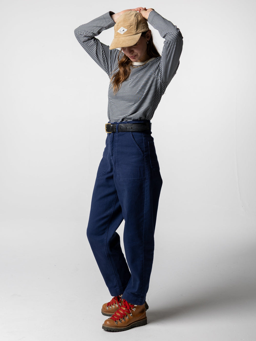 Organic Canvas Trouser in Blue - Yarrel